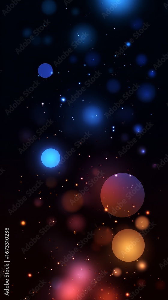 Poster dazzling array of colorful lights on a dark background, vibrant and abstract visual spectacle.