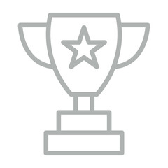 Parade Trophy Vector Line Grey Icon Design