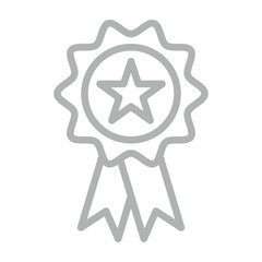 Parade Medal Vector Line Grey Icon Design