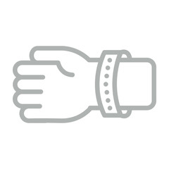 Event Wristband Vector Line Grey Icon Design