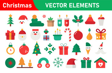 Fototapeta premium Festive Christmas Vector Elements for Holiday Designs and Celebrations