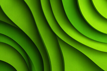 Obraz premium Abstract green layered wavy design background texture pattern