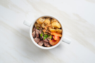 Soto Daging. Soto meat is a soupy dish made from beef stock seasoned with various spices. Perfect for recipes, articles or any cooking content.