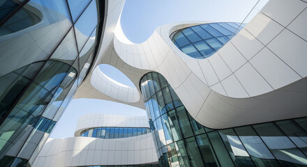 Modern abstract building with curved lines