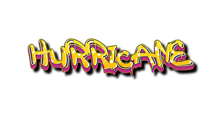 Hurricane Text Grafitti on White Background