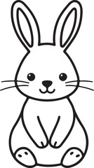 A cute cartoon rabbit happily holds a carrot, its floppy ears and smiling face ready for some Easter fun