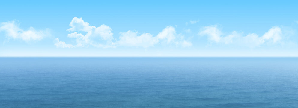 3D Widescreen Ocean Seascape Digital Art