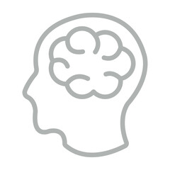 Head Vector Line Grey Icon Design