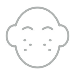 Cheeks Vector Line Grey Icon Design