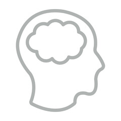 Forehead Vector Line Grey Icon Design