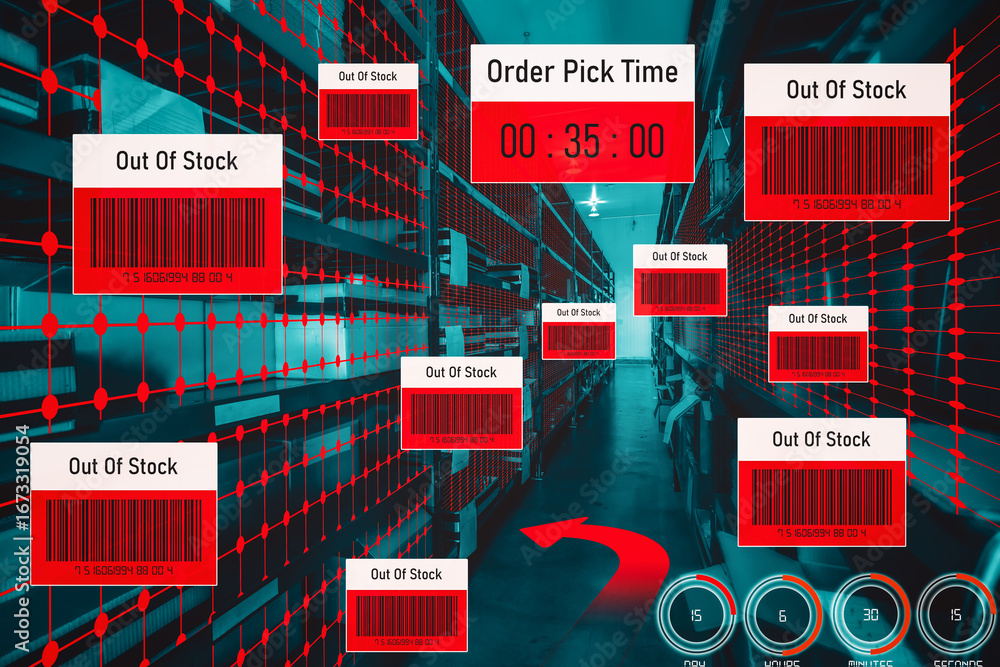 Aufkleber smart warehouse management system using augmented reality technology to identify package picking and