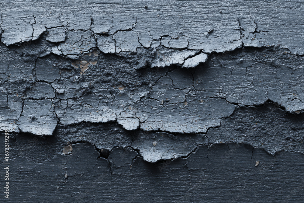 Poster dark gray surface with deep cracks and crevices showing texture and age