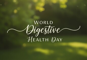 World digestive health day celebratory design with natural green background for wellness awareness campaigns