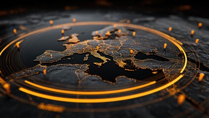 Abstract European map, digital graphic