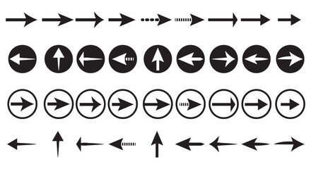 Collection of black arrow icons for web design.
