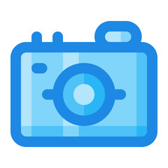 camera photo blue filled color icon