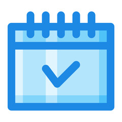 calendar blue filled color icon