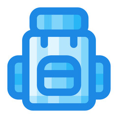 backpack blue filled color icon