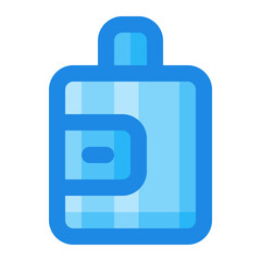 flask bottle blue filled color icon