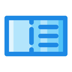 boarding pass blue filled color icon
