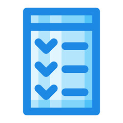 checklist blue filled color icon