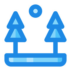 forest blue filled color icon