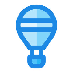 hot air balloon blue filled color icon
