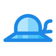 hat blue filled color icon