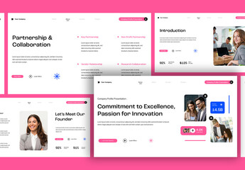 Pink And Blue Creative Company Profile Presentation