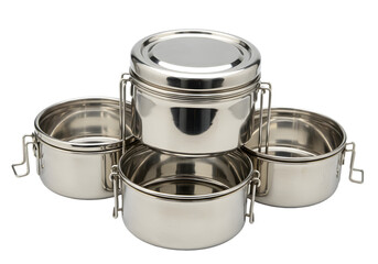 Stainless Steel Tiffin Carrier EcoFriendly  Durable Lunchbox Set on transparent background