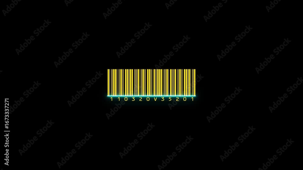 Poster bar code code scanning animation. scanning barcode with laser beam motion graphics. retail label bar
