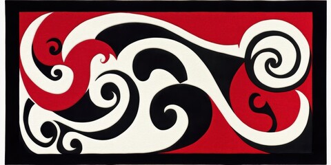 Abstract Red Black White Swirl Pattern Design Artwork Graphic image style decor curve whirl twirl