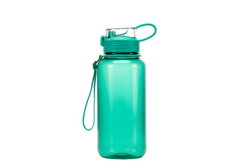 Aqua Hydration Teal Plastic Water Bottle with Carry Loop  Perfect for Fitness  Outdoors on transparent background