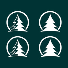 Obraz premium pine tree logo, pine tree, vector, symbol, icon, pine tree illustration, nature, pine, logo, tree, forest, design, vector, silhouette, illustration, wood, plant, evergreen, outdoor, symbol, landscape