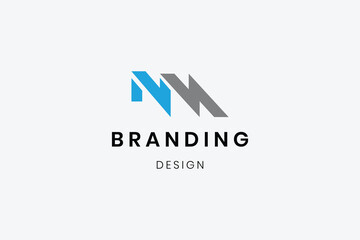 Abstract elegant MN logo design