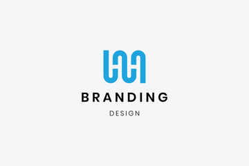 Abstract elegant M logo design