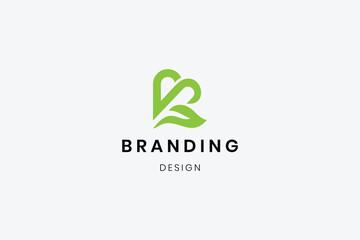 Abstract modern green  leaf colorful logo