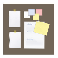 set of note papers