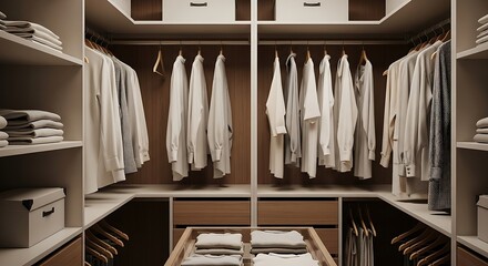 wardrobe with clothes
