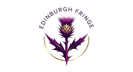 Fototapeta premium Edinburgh Fringe logo with a thistle on white background