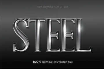 steel metalic silver text effect
