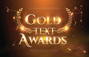 gold awards text luxury text effect