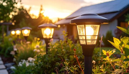 Sunset Garden Lighting - Pathway Illumination at Dusk