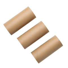 Crafty Creations Trio of Empty Cardboard Tubes for Recycled Art and DIY Projects on Black on transparent background