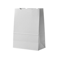 White Paper Bag Mockup for Branding Packaging and Shopping Advertising Plain Grocery Bag on transparent background