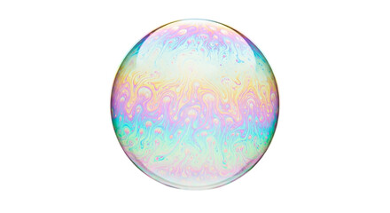 Iridescent Bubble Sphere Macro Photography of Soap Film with Rainbow Colors Fluid Dynamics on transparent background