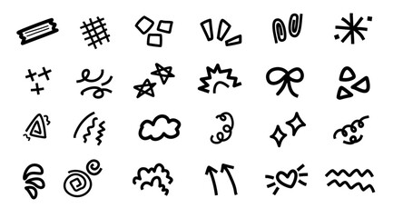 Vector set of abstract scribble. Vector collection