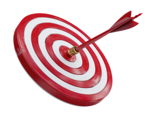 A red target with a red arrow in the center