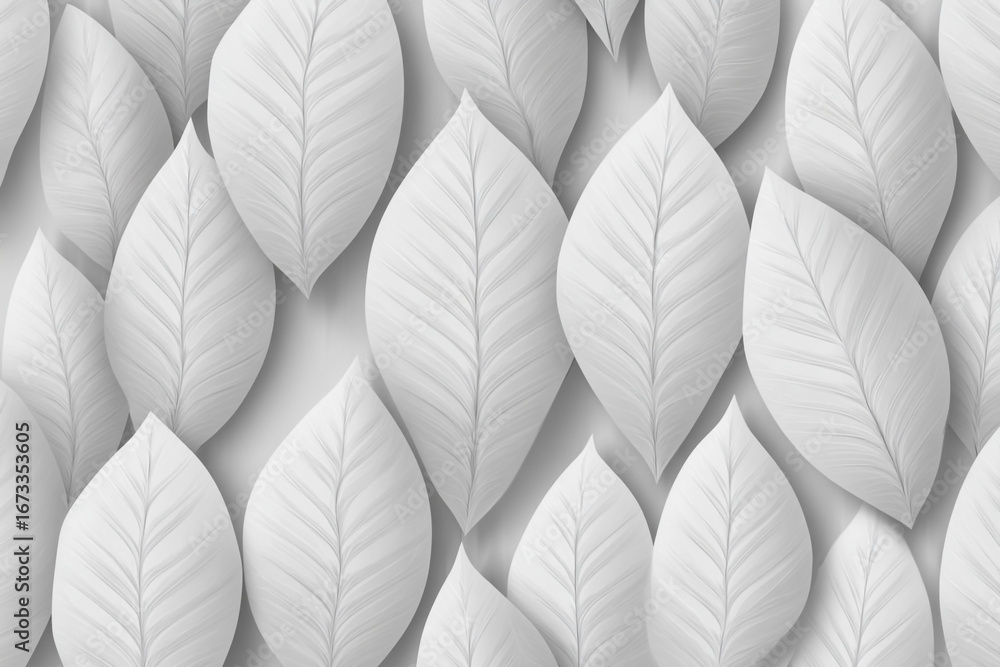Poster white leaf pattern background abstract design nature minimalist texture