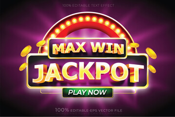 casino win poker chip text effect	
